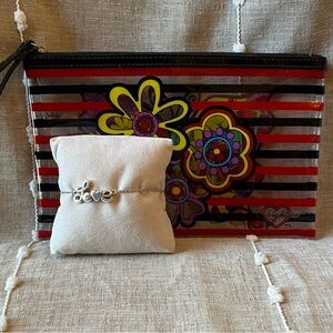 Brighton Clear Cosmetic Bag - travel organizer and LOVE letters bracelet
